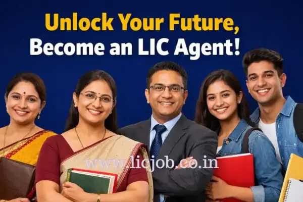Indian housewife, teacher, banker and college graduates representing career opportunities as LIC agents in India